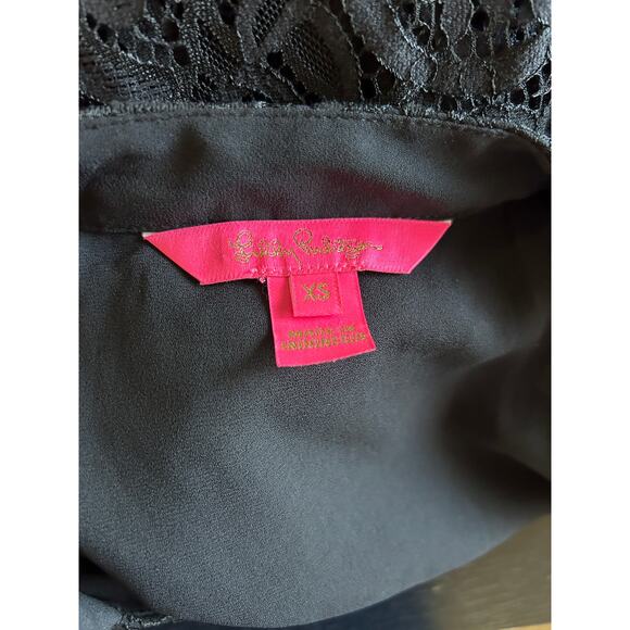 Lilly Pulitzer Jacelynne Lace Top Onyx Two Tone Carnival Lace - Picture 12 of 15